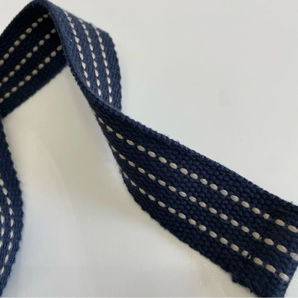 Navy Woven Men’s Belt Preppy Nautical Coastal